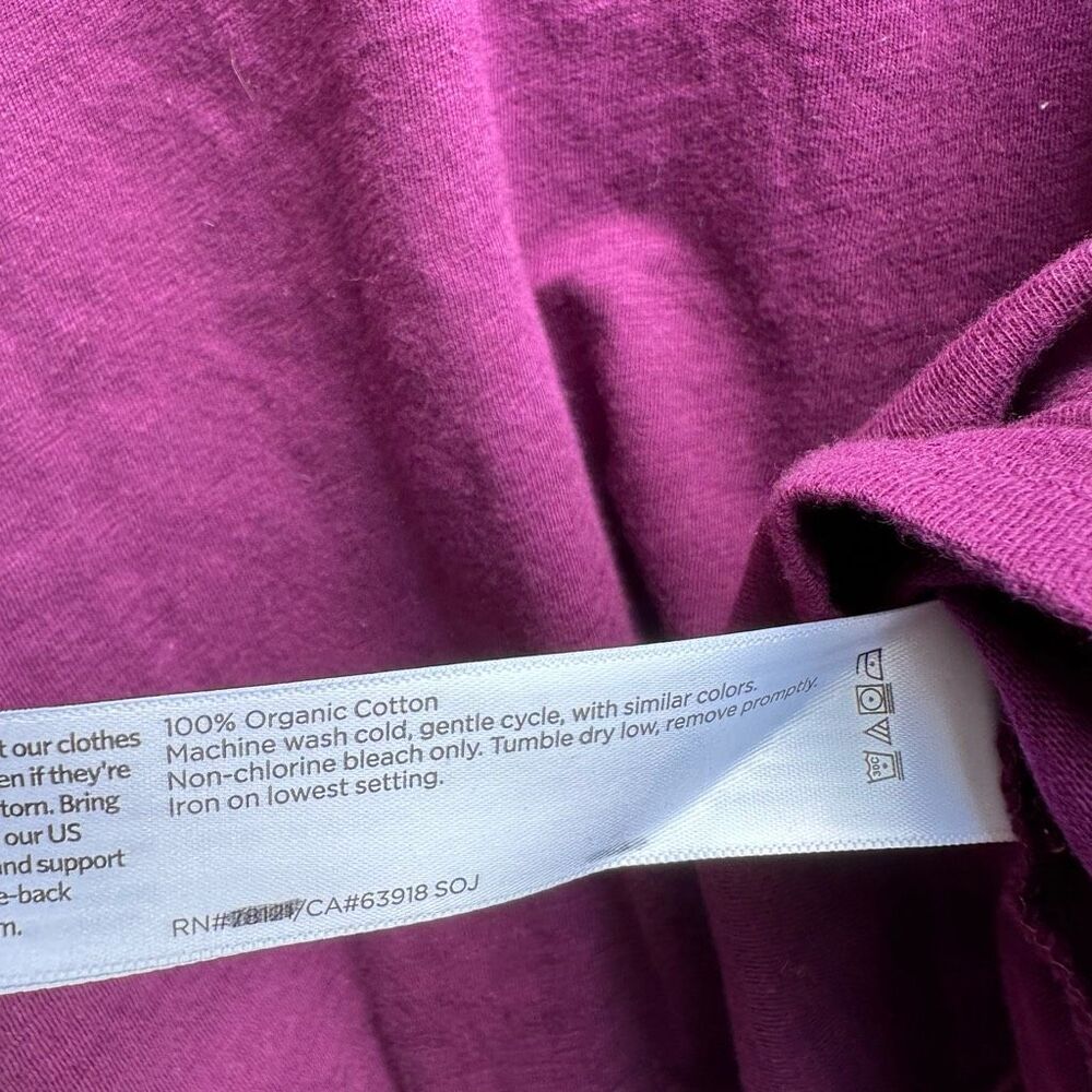 Eileen Fisher $118 Organic Cotton Slub V-Neck Long Sleeve Top Purple Womens XXS - Picture 8 of 9